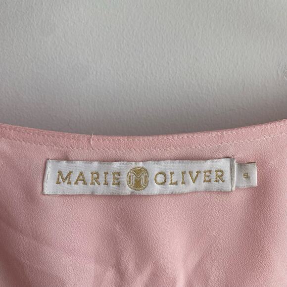 MARIE OLIVER Silk Kimono Mini Dress Small Blush Pink Orange Fuchsia Billowy READ - Picture 3 of 11